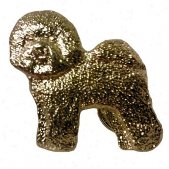 Bichon Ffise Pin 24k Gold Plated