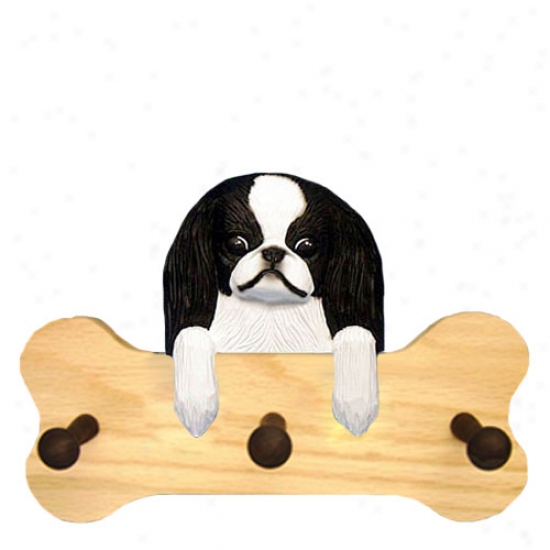 Black And White Japanese Chin Bone Hang Up Natural Oak