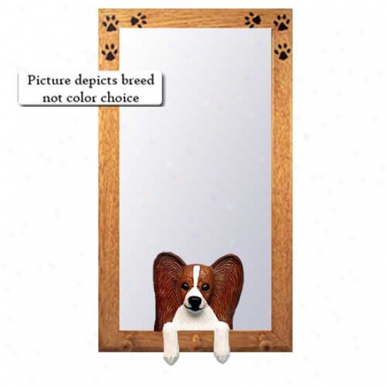 Black And White Papillon Hall Mirror With Basswood Walnut Frame