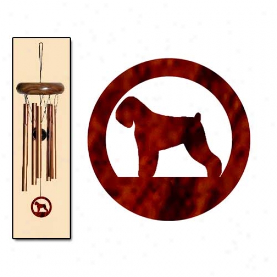 Black Russian Terrier Wind Chimes X-small Bronze