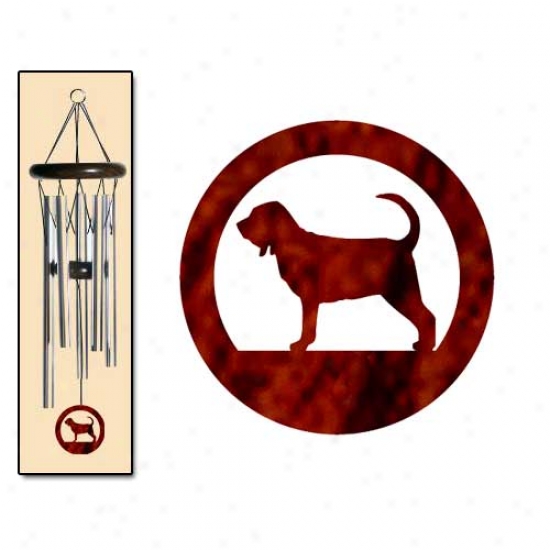 Bloodhound Wind Chimes Small Silver