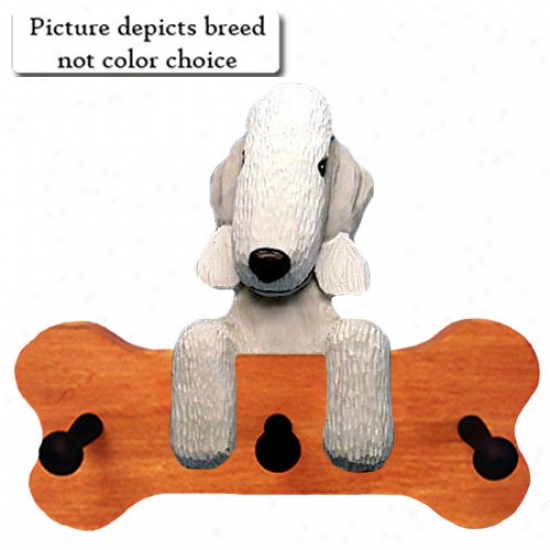 Blue Bedlington Terrier Bone Hover Up Maple Finish