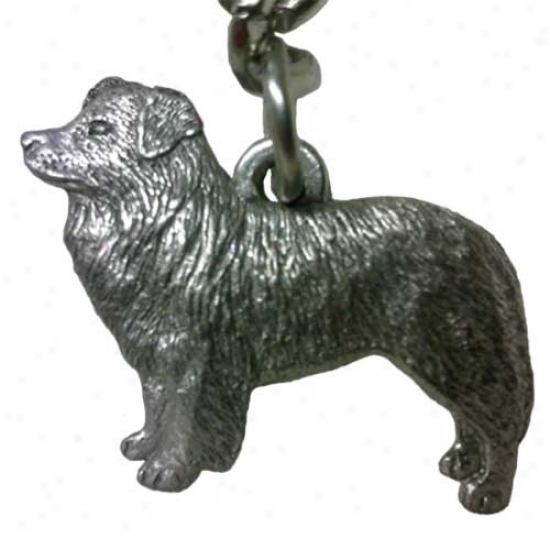 Border Collie George Harris Pewter Keychain