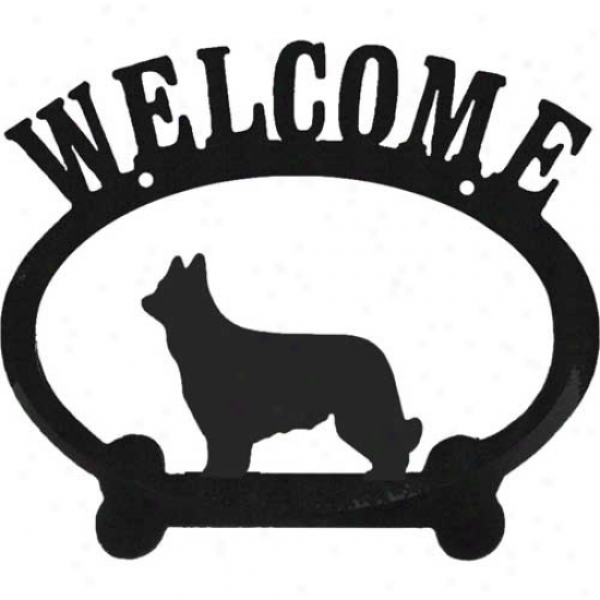Briard Metal Welcome Sign