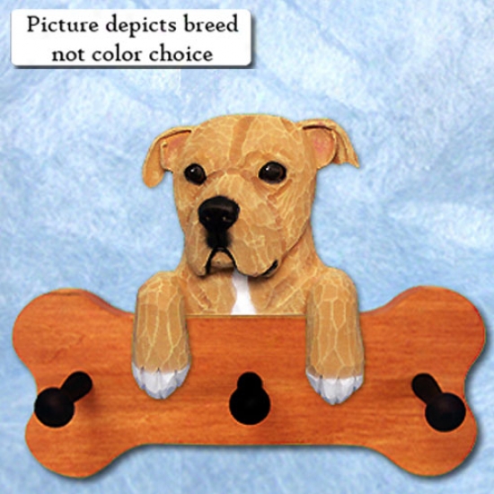 Brindle Natural American Staffordshire Terrier Bone Hang Up Maple Finish