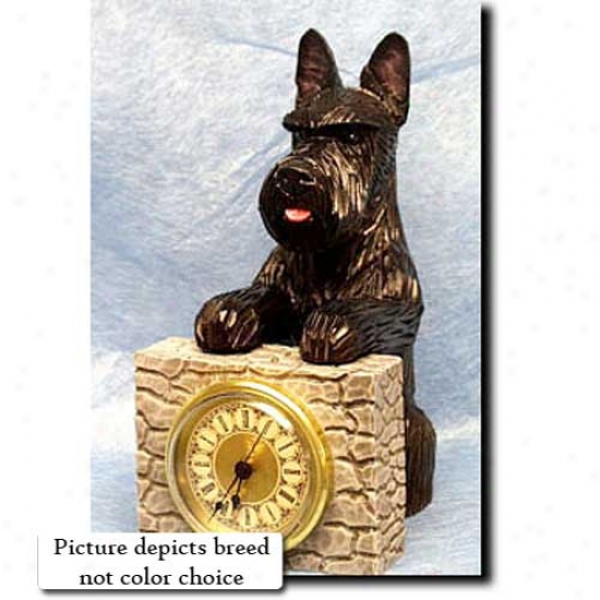 Brindle Scottish Terrier Mantel Clock