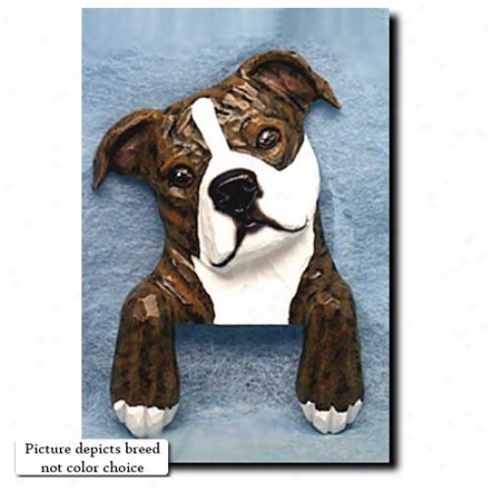 Brindle Staffordshire Bull Terrier Door Topper