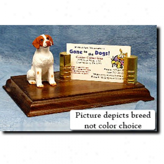 Brittany (liver And White) Business Card Hplder