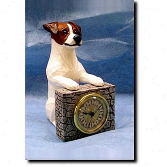 Brown And White Parson Russell Terrier Mantle Clock