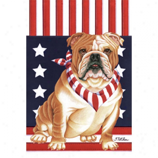Bulldog Patriotic Breed Garden Flag