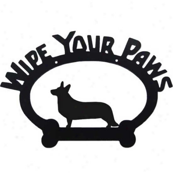 Cardigan Welsh Corgi Wipe Your Paws Decoratlve Sign