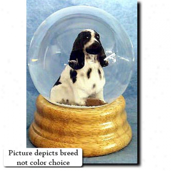 C0cker Spaniel (brown And White Parti) Musical Snow Globe