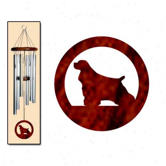 Cocker Slaniel Wind Chimes Mecium Silver