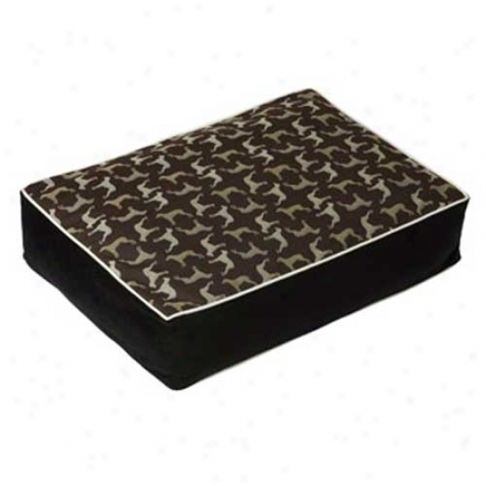 Crypton Wegman Rotator Pattern Rectangle Dog Bed Medium Midnight Black