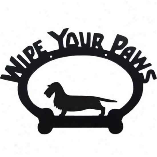 Dachshund (wjrehair) Wipe Your Paws Decorative Sign