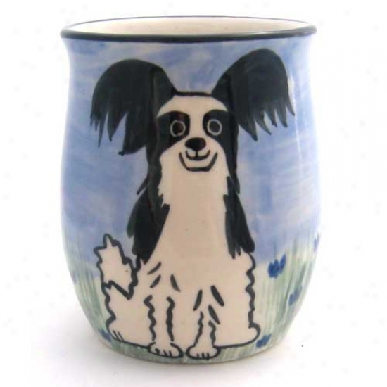 Deluxe Black And White Papillon Mug