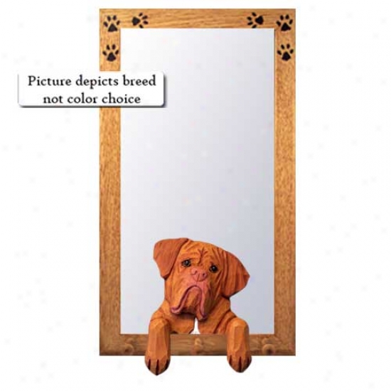 Dogue De Bordeaux Hall Mirror With Basswood Walnut Frame