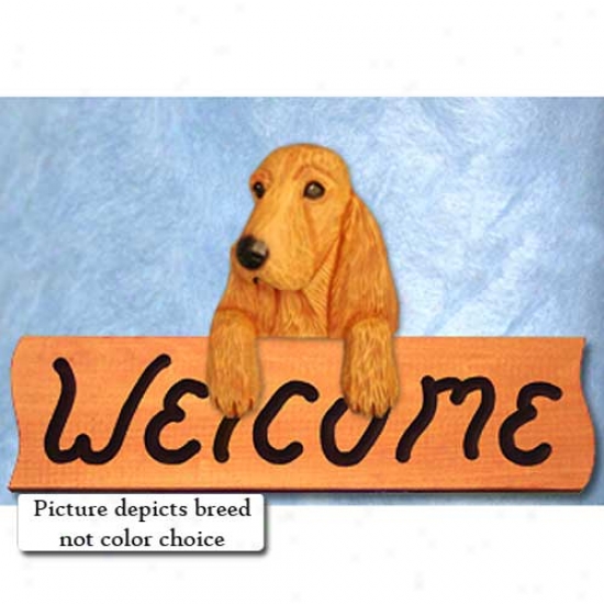 English Cocker Spaniel Liver Welcome Sign Maple