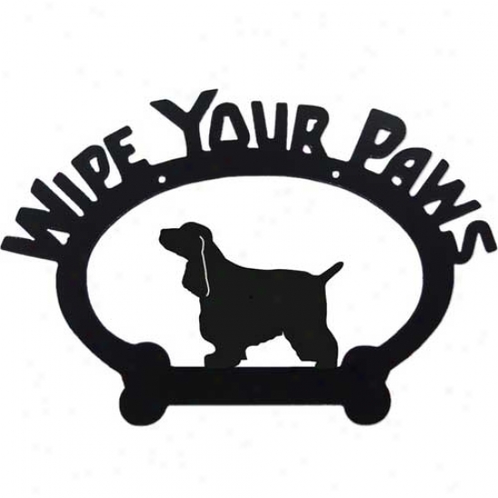 English Cocker Spaniel Wipe Your Paws Decorative Sign