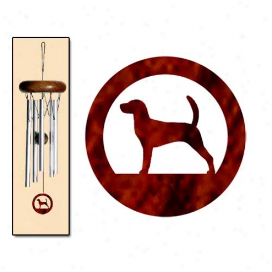 English Foxhound Wind Chimes X-small Silver
