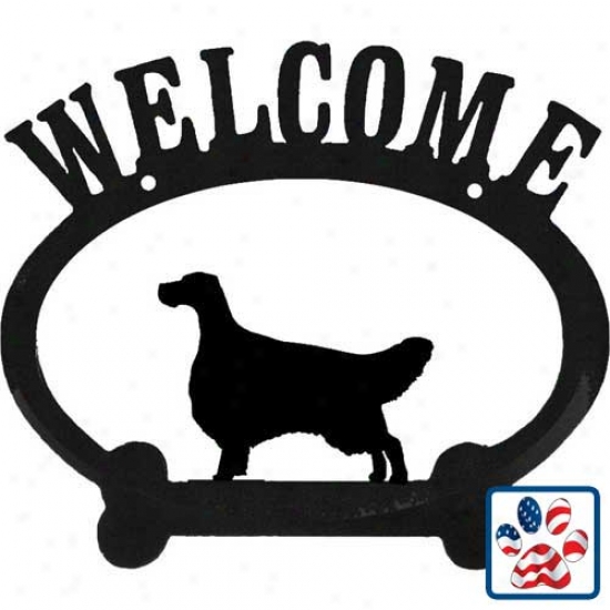 English Setter Metal Welcome Sign
