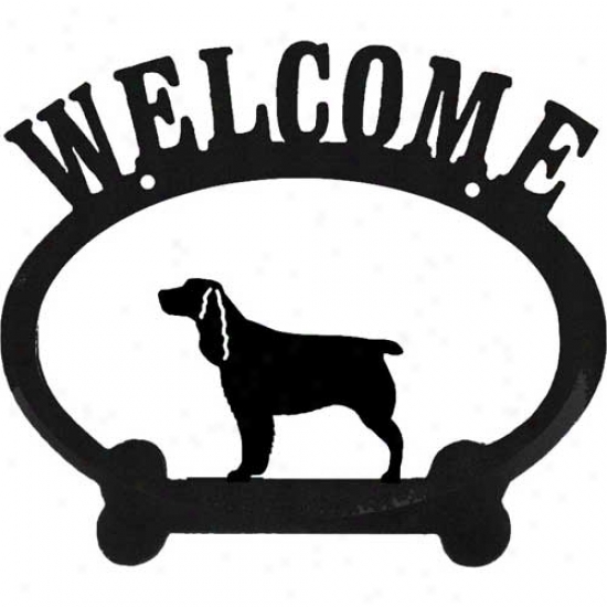 English Springer Spaniel Metal Welcome Sign