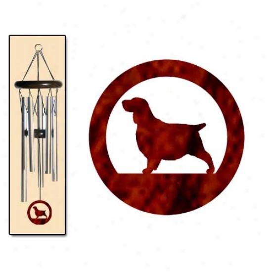 English Springer Spaniel Wind Chimes Small Silver