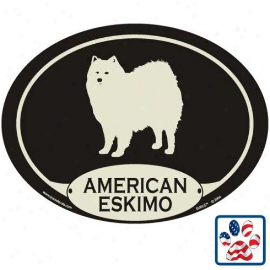 European Style American Eskimo Dog Auto Decal