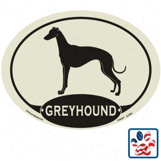 European Style Greyhound Auto Decal
