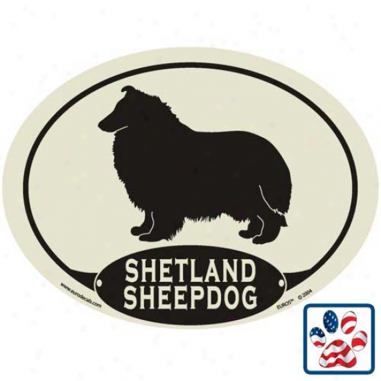 European Diction Shetland Sheepdog Auto Decal