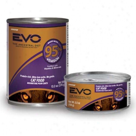 Evo Cat Food 95 Percent Venison 5.5oz Case Of 24 Cans