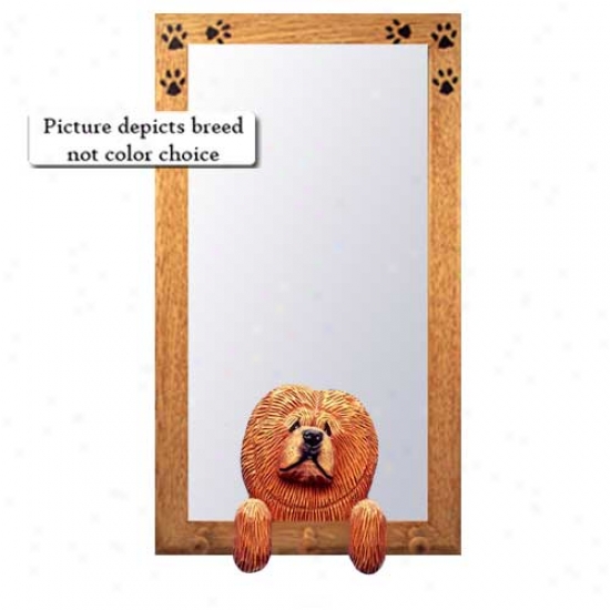 Fawn Chow Chow Hall Mirror With Basswood Walnut Invent