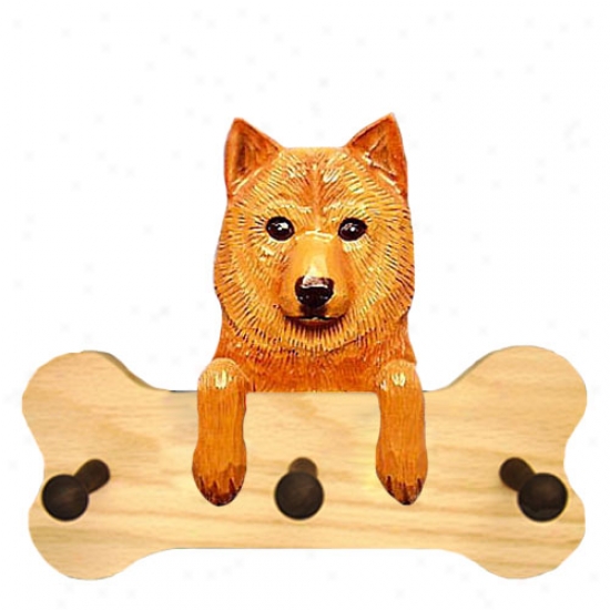 Finnish Spitz Bone Hang Up Natural Oak
