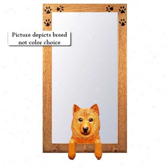 Finnish Spitz Hall Mirror With Basswood Pine Frame