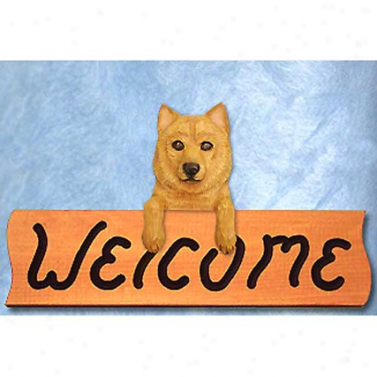 Finnish Spitz Greeting Sign Maple