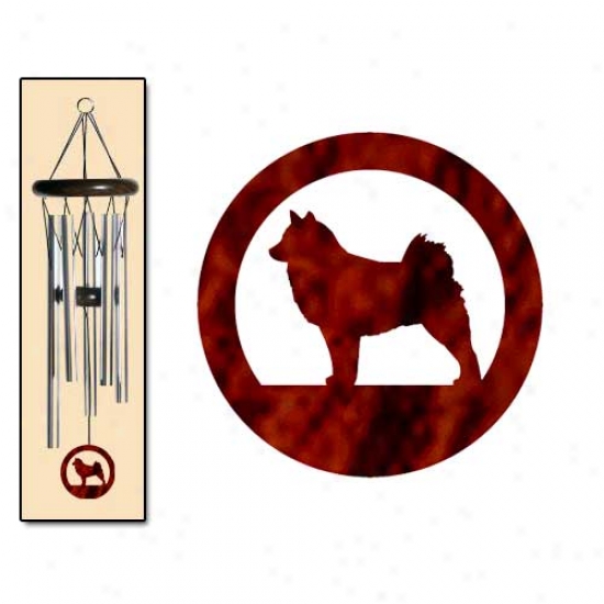 Finnish Spitz Wind Chimes Small Silver