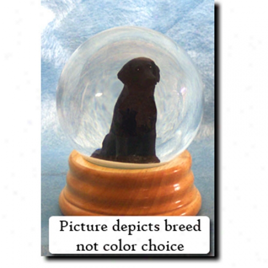 Flat-coated Retiever (liver) Musical Snow Globe