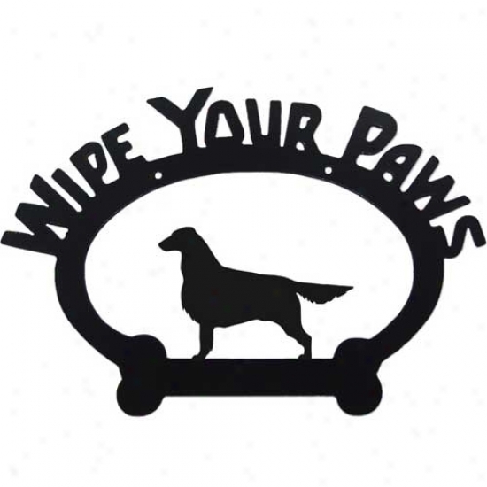 Plain Coated Retriever Wipe Your Paws Decorative Sign