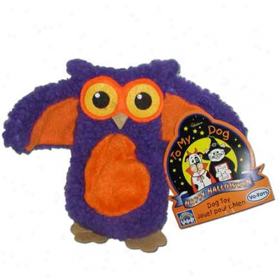 Flat N Fuzzy Fleece Spooky Owl Halloween Dog Toy