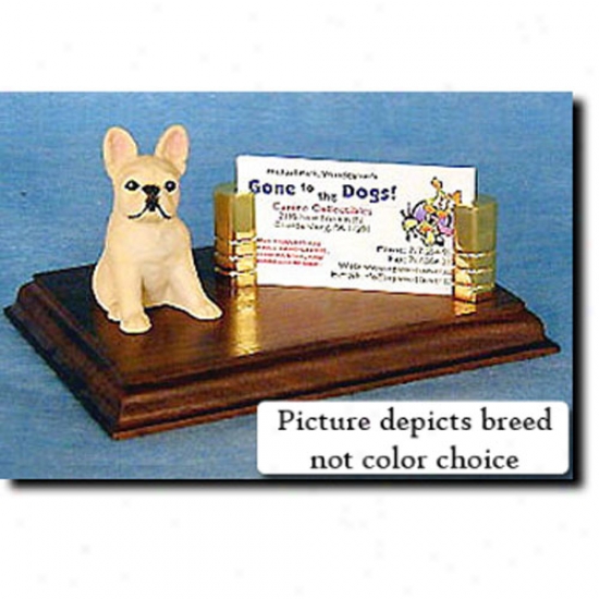French Bulldog (cream) Business Card Holder