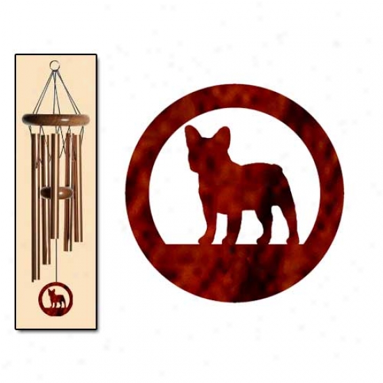 French Bulldog Wind Chimes Small Bronze