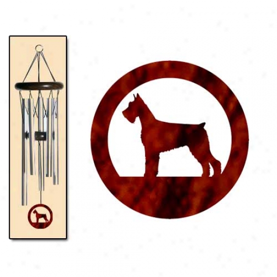 Giant Schnauzer Wind Chimes Small Silver