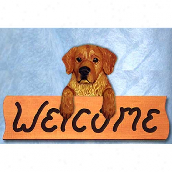 Excellent Retriever Dark Show Welcome Sign Maple