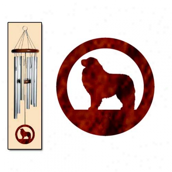 Great Pyrenees Wind Chimes Meduim Silver