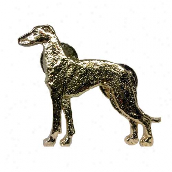 Greyhound Pin 24k Gold Plated