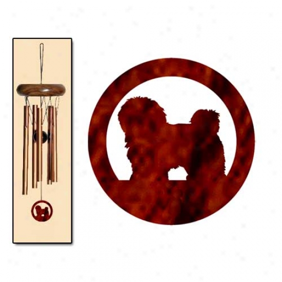 Havanese Wind Chimes X-small Bronze