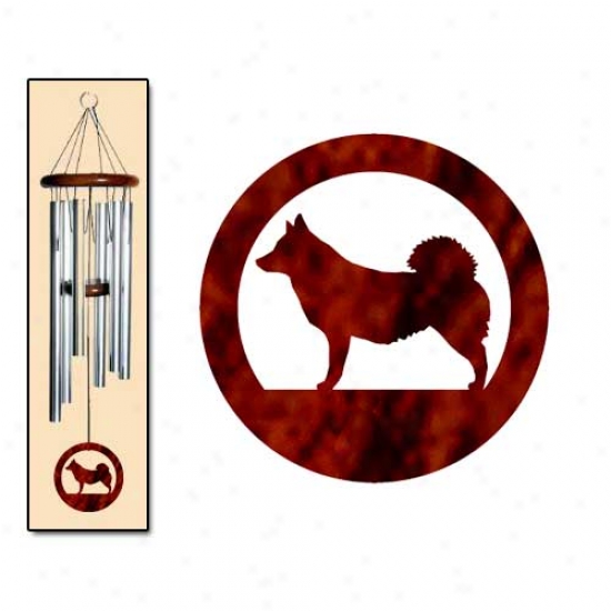 Icelandic Sheepdog Wind Chimes Medium Silvery