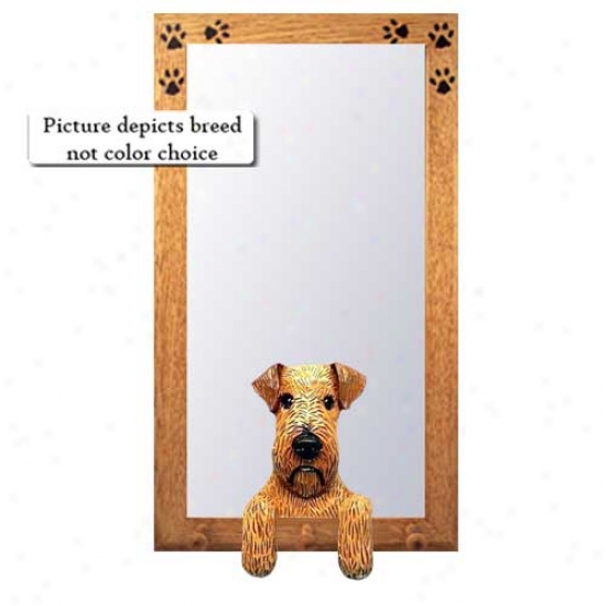 Irish Terrier Hall Mirror With Basswoid Pine Frame