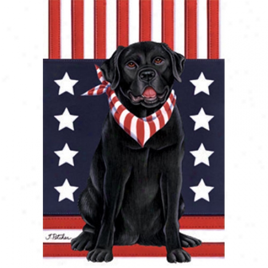 Labrador Retriever (black) Patriotic Breed Garden Flag