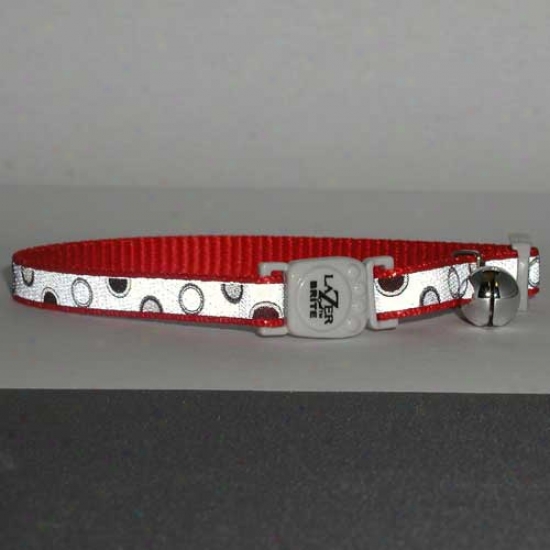 Lazer Brite Breakaway Cat Collar Red Bubbles